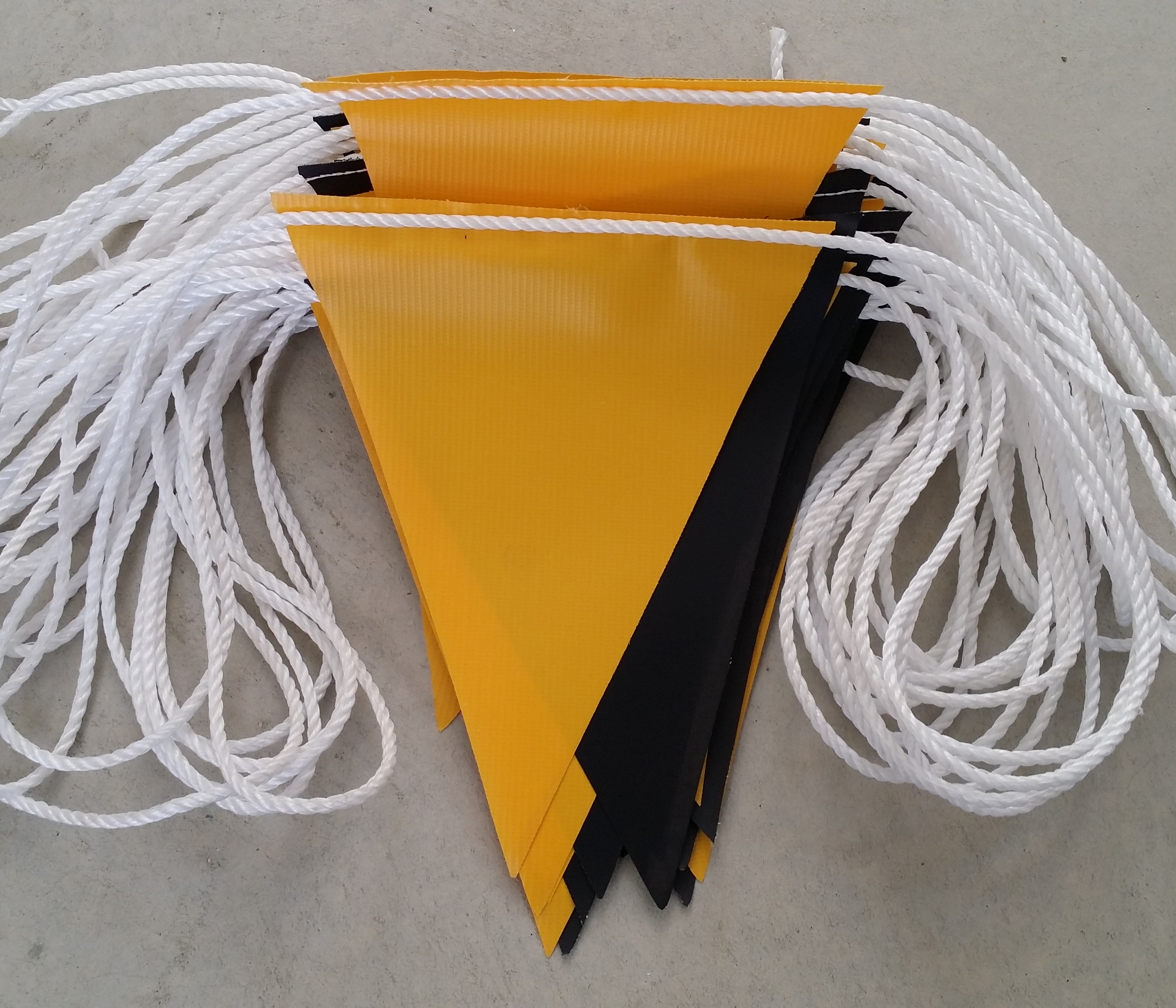 Yellow and Black alternating Safety Bunting