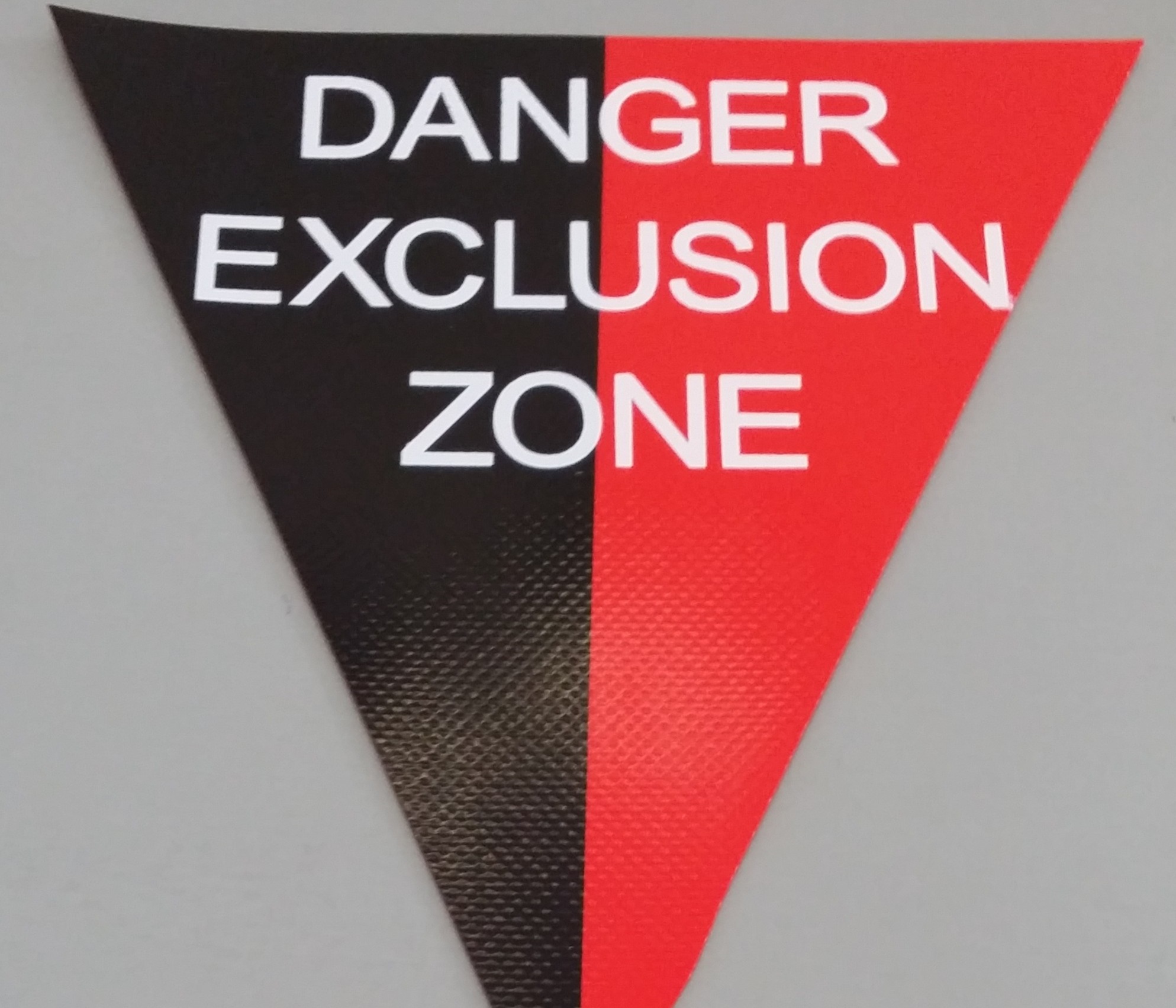 Danger Exclusion Zone (red/black with white print)