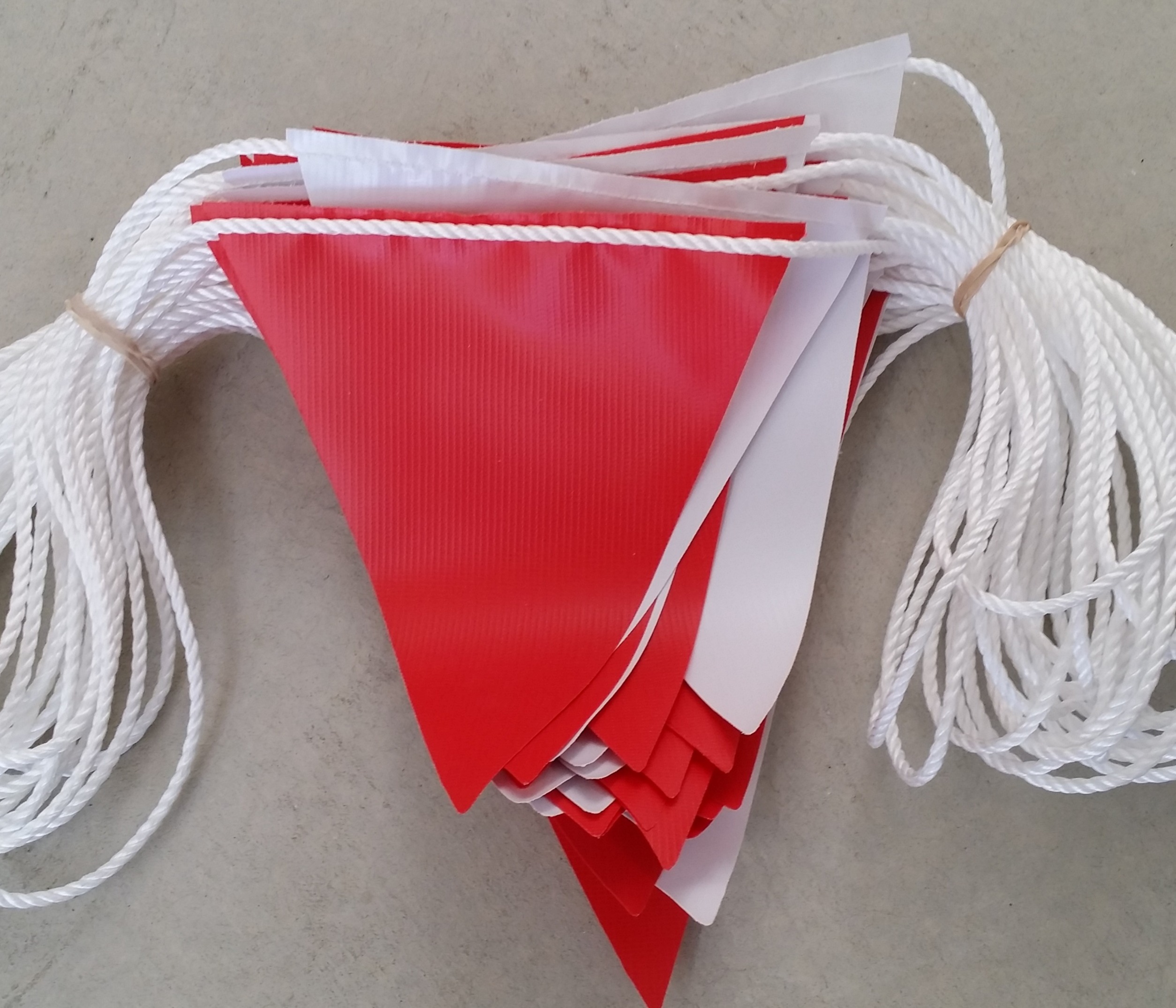 Red and White alternating Safety Bunting