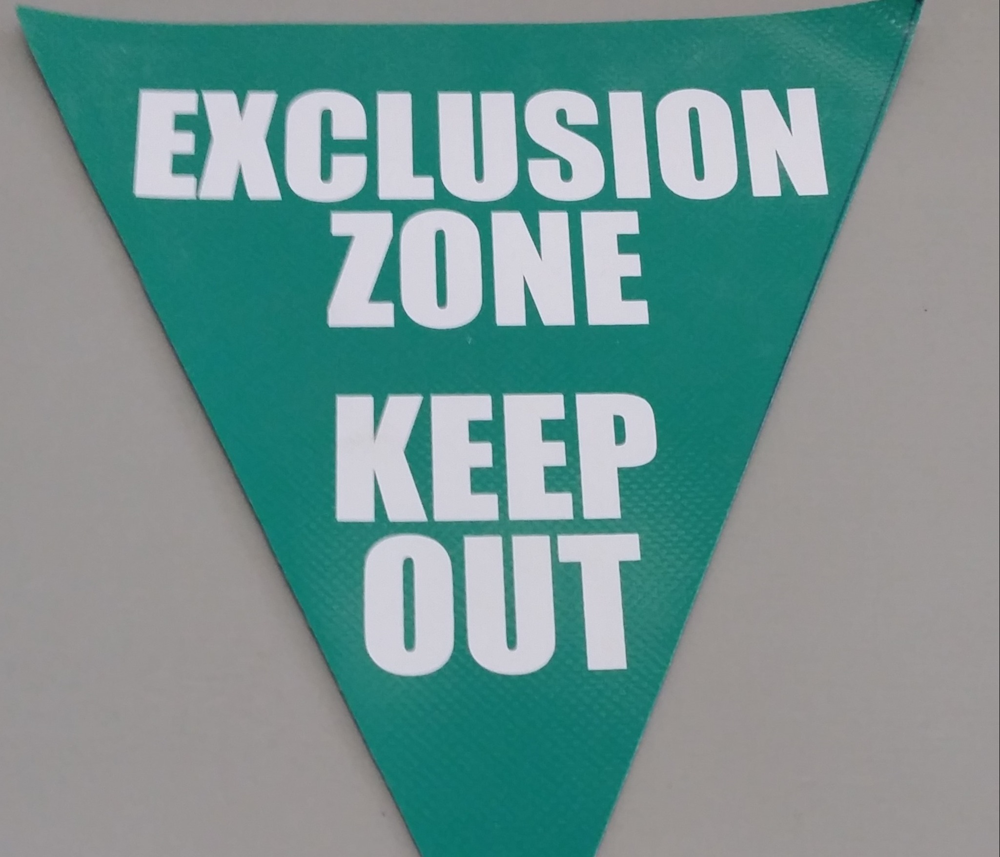 Exclusion Zone Keep Out(green with white print)
