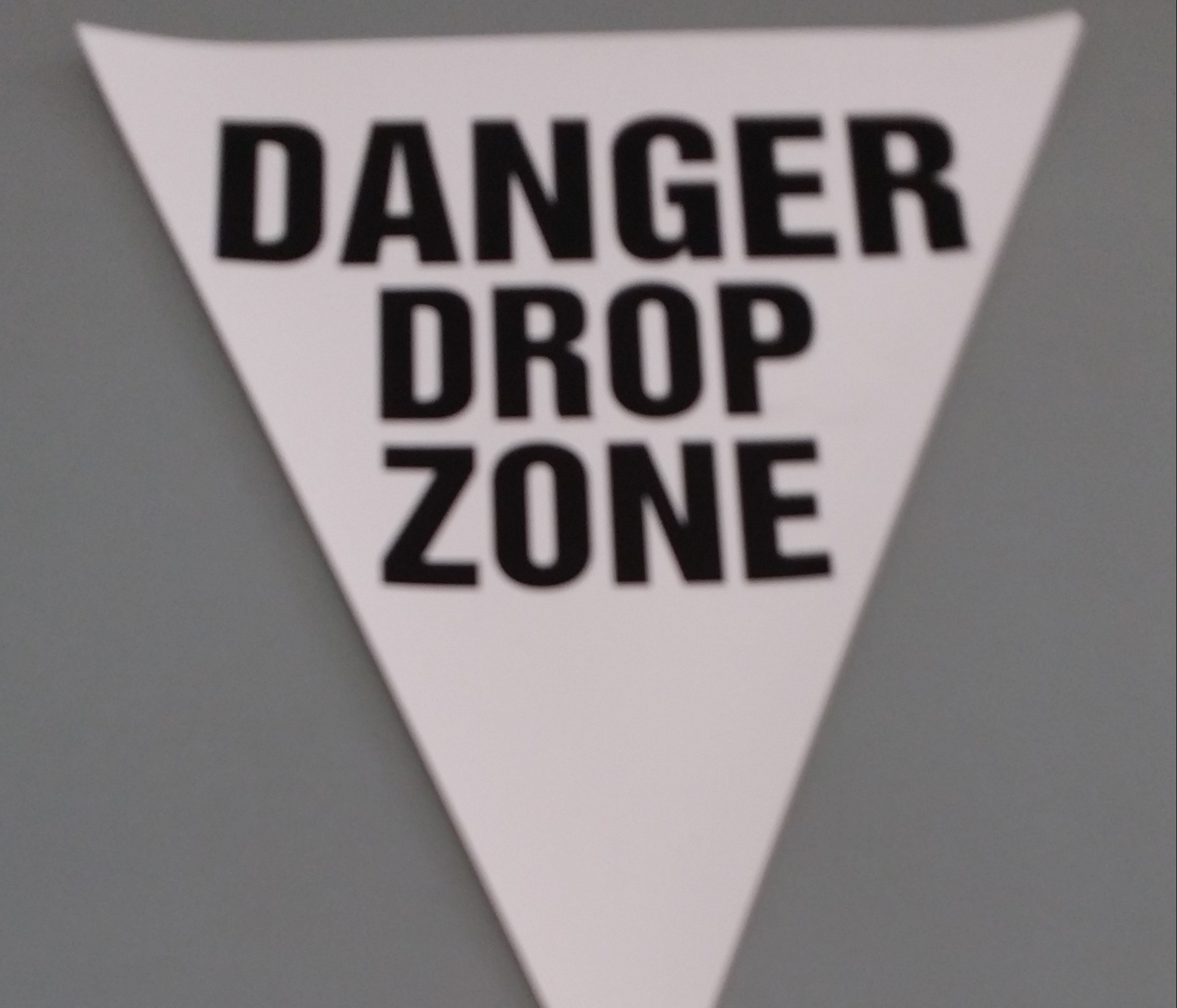 Danger Drop Zone (white)