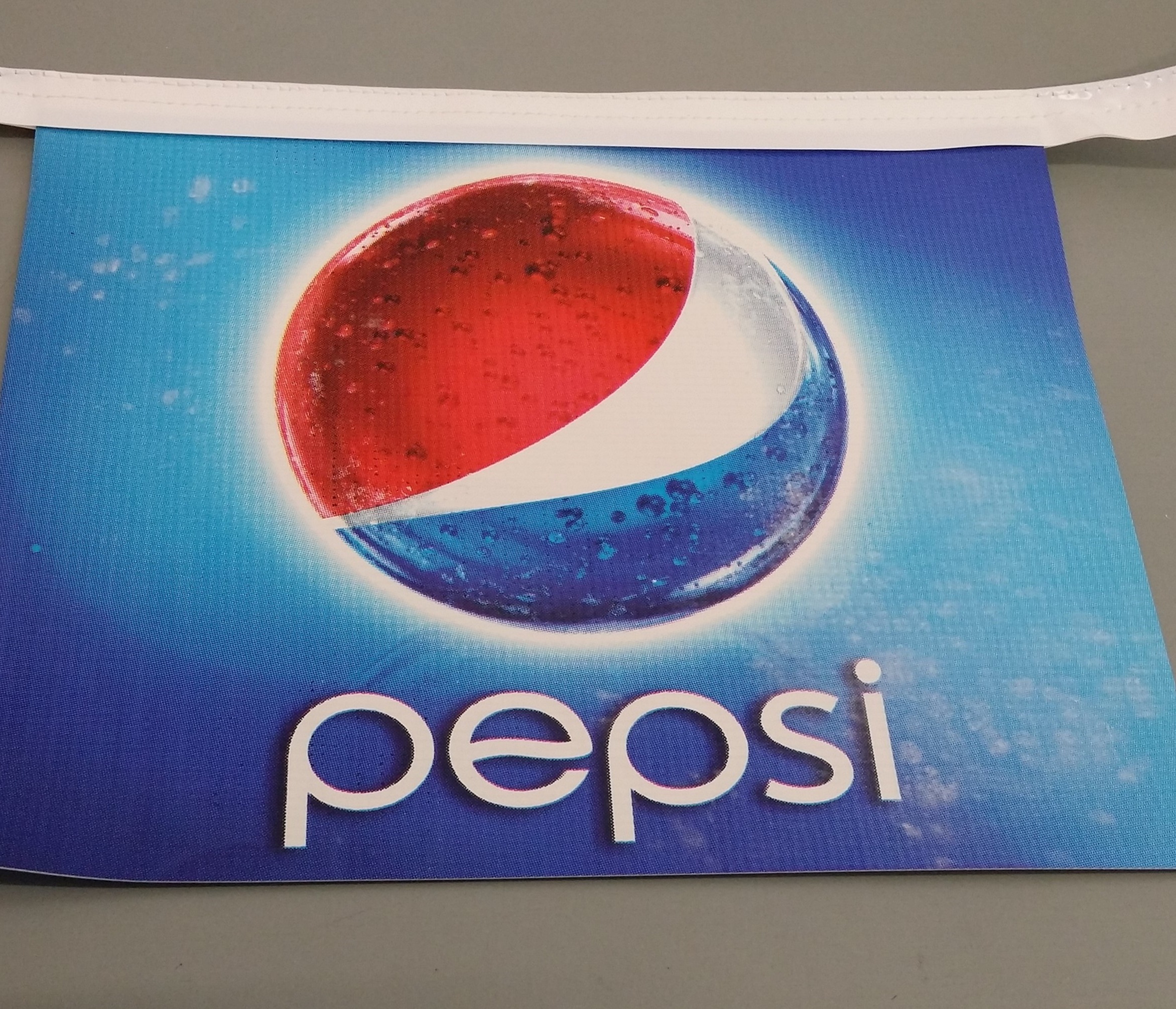 Custom Printed Bunting Pepsi logo (white rectangle)